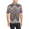 Multicolor Zigzag Tribal Aztec Men Polo Shirt