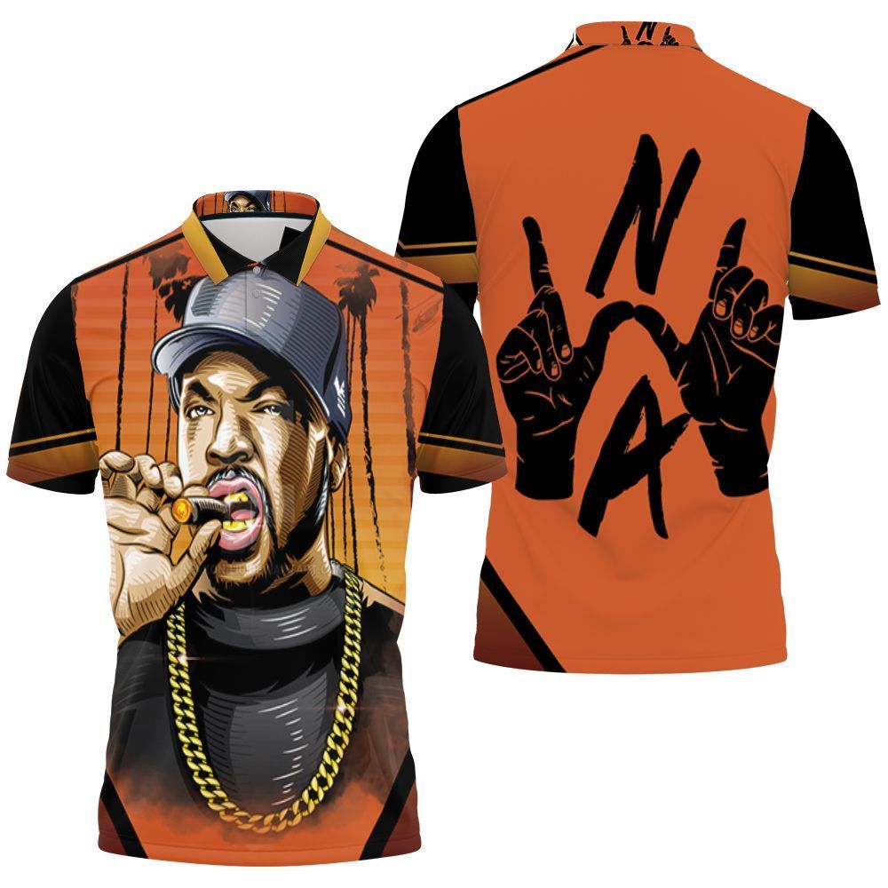 N.W.A Ice Cube Rapper Polo Shirt All-Over Print N.W.A Ice Cube Rapper Polo Shirt All-Over Print