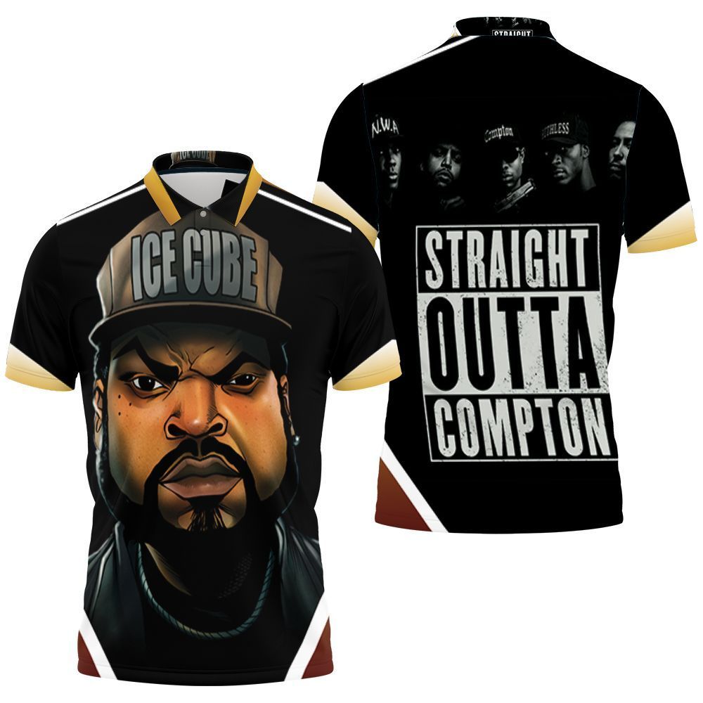 N.W.A Ice Cube Straight Outta Compton Polo Shirt All-Over Print N.W.A Ice Cube Straight Outta Compton Polo Shirt All-Over Print