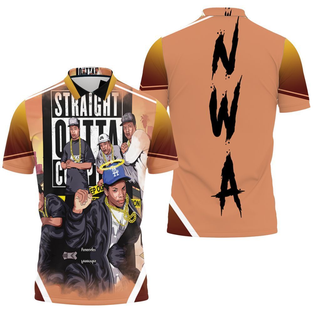 N.W.A Members Straight Outta Compton Polo Shirt All-Over Print N.W.A Members Straight Outta Compton Polo Shirt All-Over Print