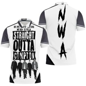 N.W.A Straight Outta Compton Black And White Polo Shirt All-Over Print