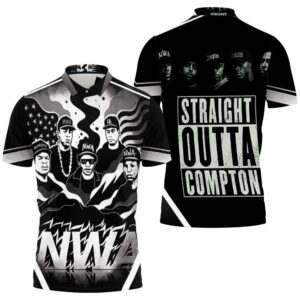 N.W.A. Group Members Black And White Graffiti Style Polo Shirt