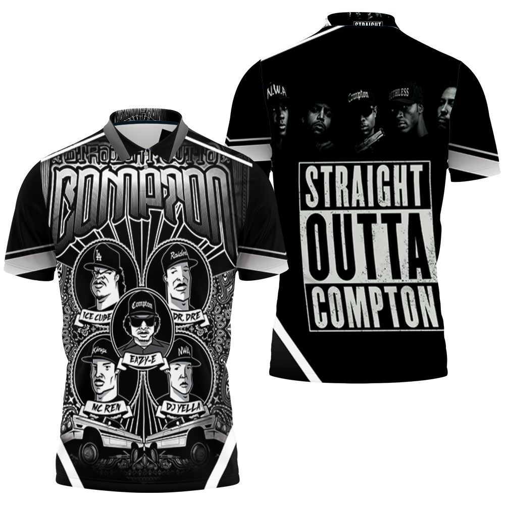 N.W.A. Straight Outta Compton Art Members Caricature Polo Shirt N.W.A. Straight Outta Compton Art Members Caricature Polo Shirt