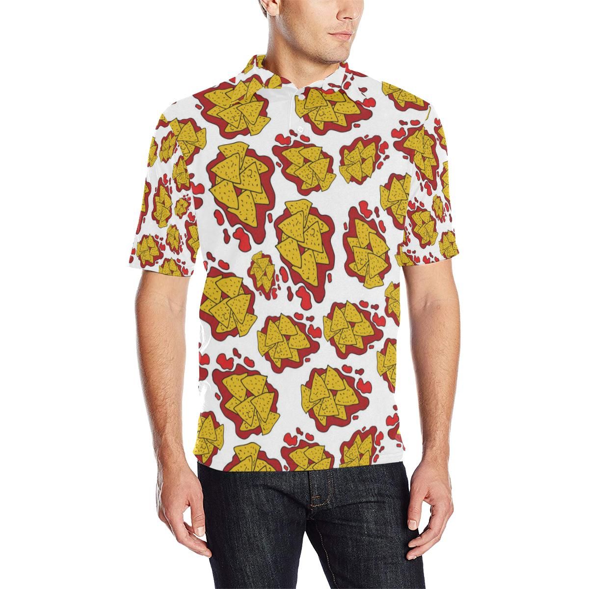 Nachos Pattern Print Design A03 Men Polo Shirt Nachos Pattern Print Design A03 Men Polo Shirt