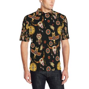 Native American Symbol Pattern Men Polo Shirt