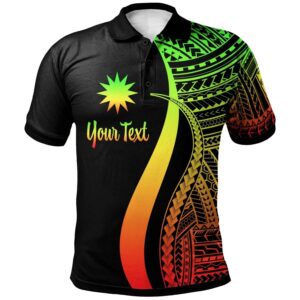 Nauru Custom Personalised Polo Shirt Reggae - Polynesian Tentacle Tribal Pattern - BN11