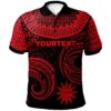 Nauru Custom Personalised Polo Shirt -Unique Serrated Texture Red - BN20