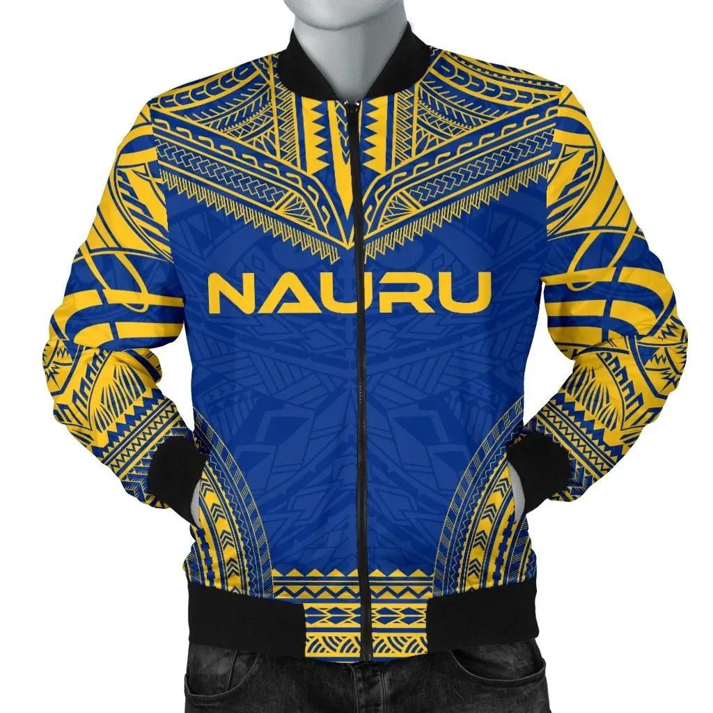 Nauru Flag Polynesian Chief Men's Bomber Jacket - Bn10 Bomber Jacket Nauru Flag Polynesian Chief Men's Bomber Jacket - Bn10 Bomber Jacket