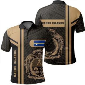 Nauru Islands Gold Polo Shirt- Boba Style - AH - J14