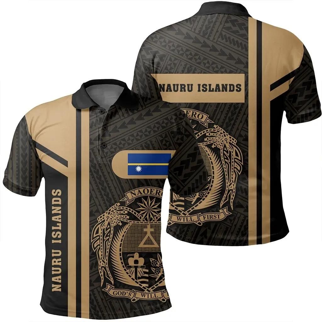 Nauru Islands Gold Polo Shirt- Boba Style - AH - J14 Nauru Islands Gold Polo Shirt- Boba Style - AH - J14