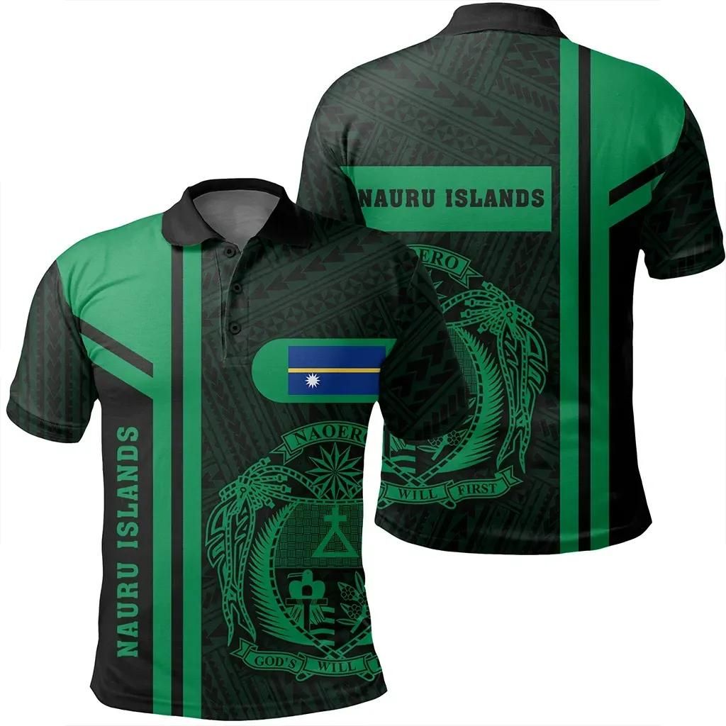 Nauru Islands Green Polo Shirt- Boba Style - AH - J14 Nauru Islands Green Polo Shirt- Boba Style - AH - J14