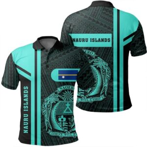 Nauru Islands Turquoise Polo Shirt- Boba Style - AH - J14