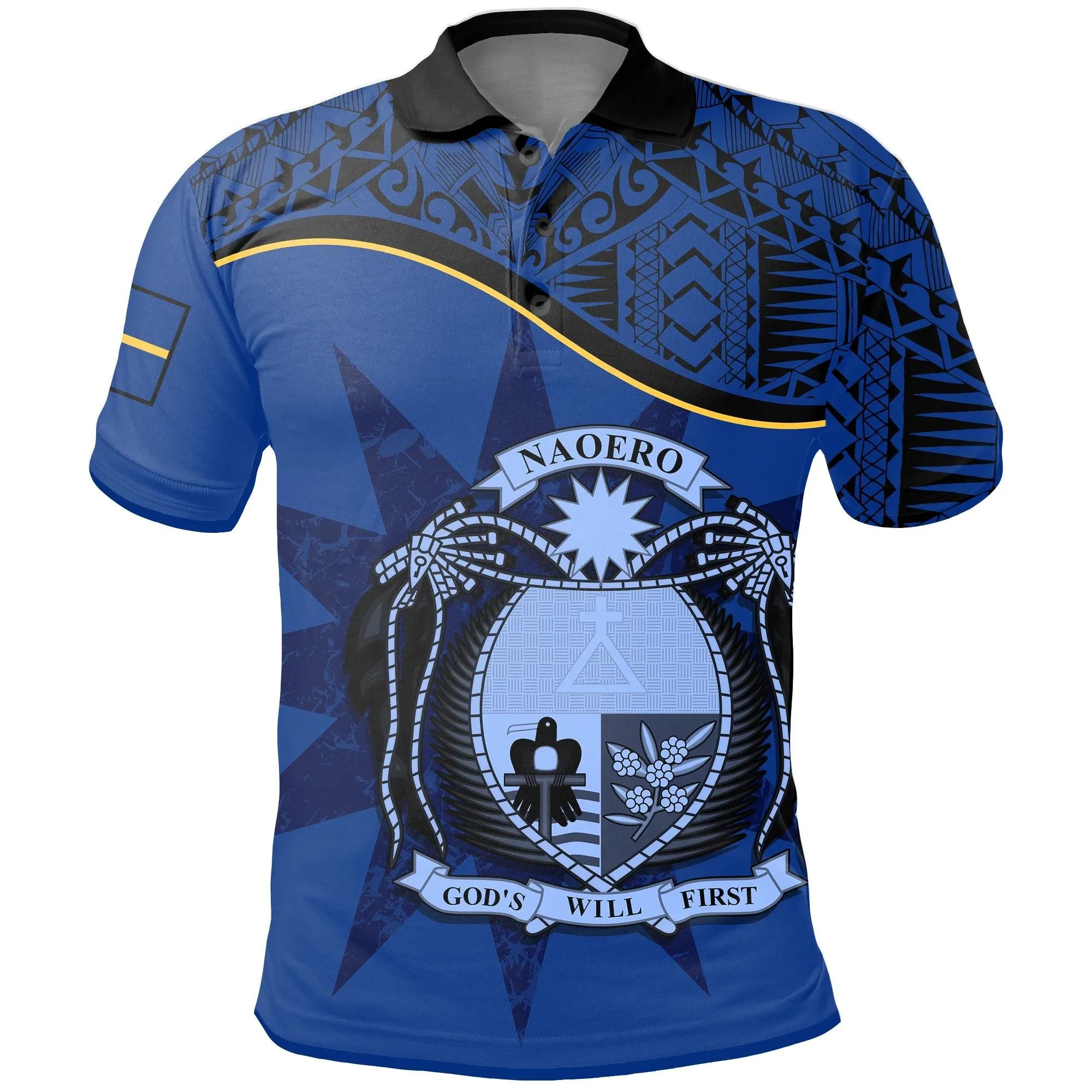 Nauru Polo Shirt Flag A02 Nauru Polo Shirt Flag A02