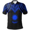 Nauru Polo Shirt - Polynesian Armor Style Blue - BN39