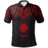 Nauru Polo Shirt - Polynesian Armor Style Red - BN39
