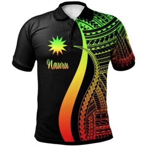 Nauru Polo Shirt Reggae- Polynesian Tentacle Tribal Pattern - BN11