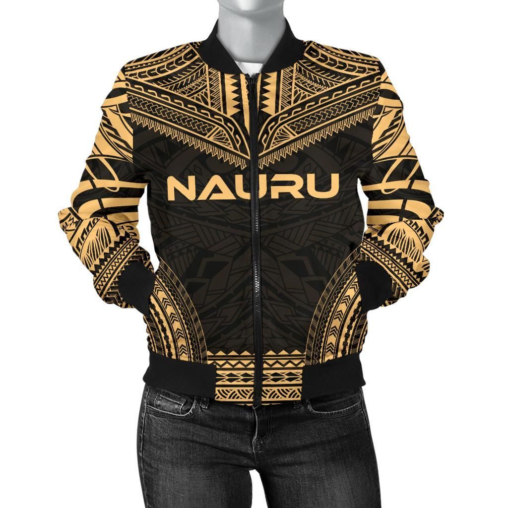 Nauru Polynesian Chief Women'S Bomber Jacket - Gold Version - Bn10 Bomber Jacket Nauru Polynesian Chief Women'S Bomber Jacket - Gold Version - Bn10 Bomber Jacket
