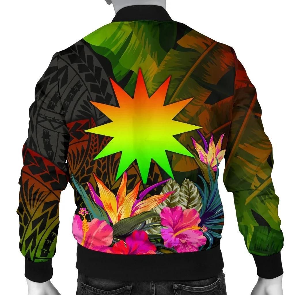 Nauru-Polynesian-Personalised-Mens-Bomber-Jacket-Hibiscus-and-Banana-Leaves-BN15-Bomber-Jacket-1