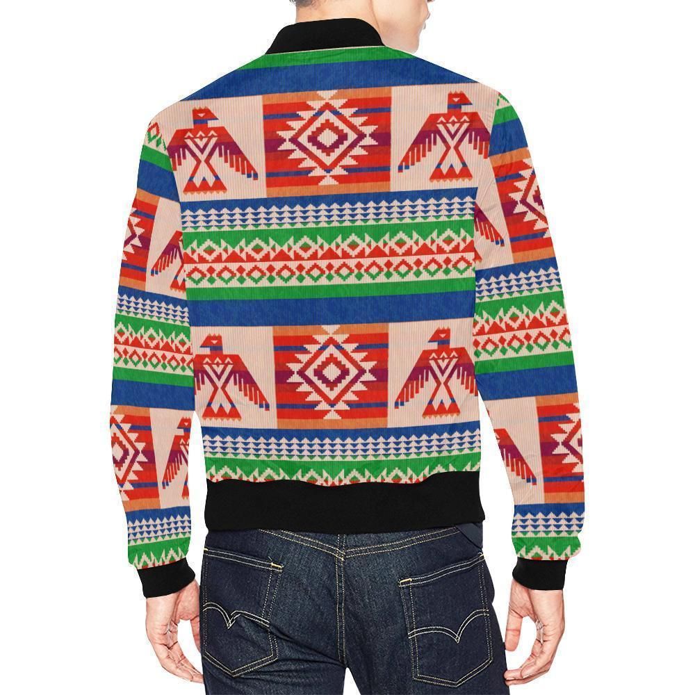 Navajo-Aztec-Tribal-Native-Indians-American-Print-Mens-Bomber-Jacket-2