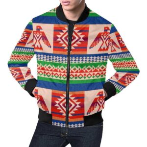Navajo Aztec Tribal Native Indians American Print Mens Bomber Jacket