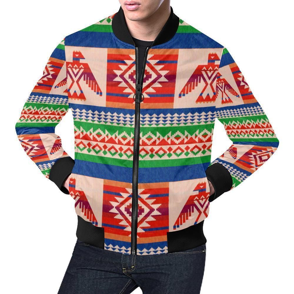 Navajo Aztec Tribal Native Indians American Print Mens Bomber Jacket Navajo Aztec Tribal Native Indians American Print Mens Bomber Jacket