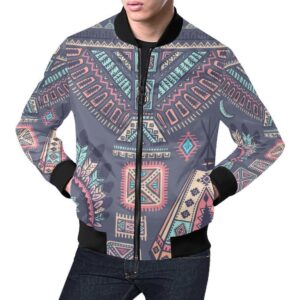Navajo Native Aztec Indians American Tribal Print Mens Bomber Jacket