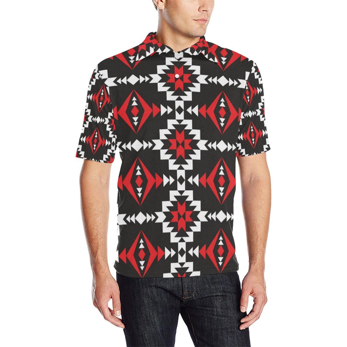 Navajo Pattern Print Design A02 Men Polo Shirt Navajo Pattern Print Design A02 Men Polo Shirt
