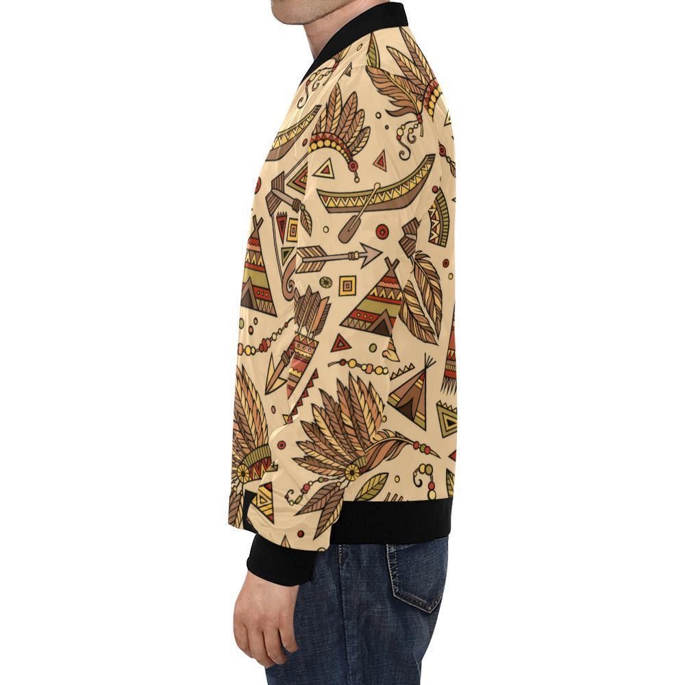 Navajo-Tribal-Aztec-Native-Indians-American-Print-Mens-Bomber-Jacket-1