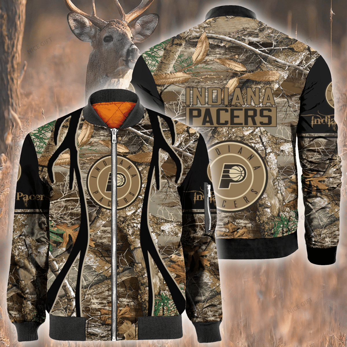 Nba Indiana Pacers Hunting Bomber Jacket Nba Indiana Pacers Hunting Bomber Jacket