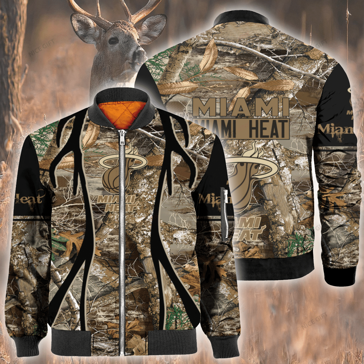 Nba Miami Heat Hunting Bomber Jacket Nba Miami Heat Hunting Bomber Jacket