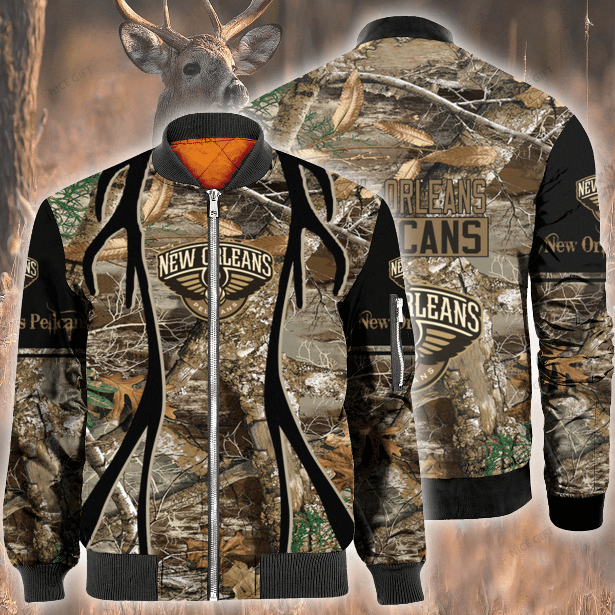 Nba New Orleans Pelicans Hunting Bomber Jacket Nba New Orleans Pelicans Hunting Bomber Jacket