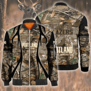 Nba Portland Trail Blazers Hunting Bomber Jacket
