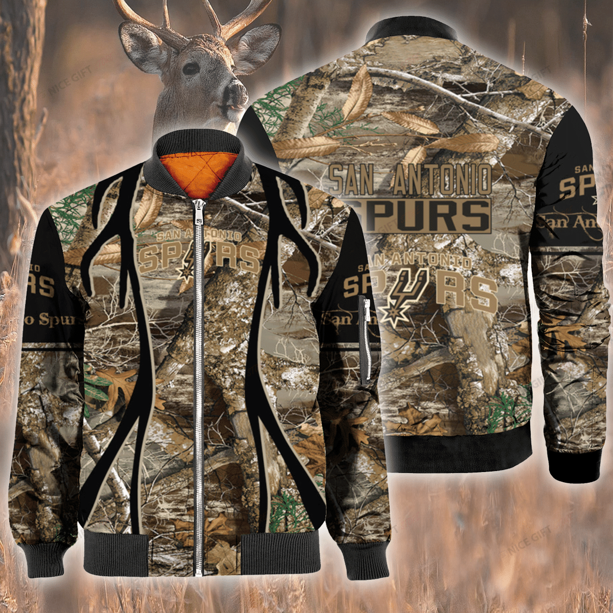 Nba San Antonio Spurs Hunting Bomber Jacket Nba San Antonio Spurs Hunting Bomber Jacket