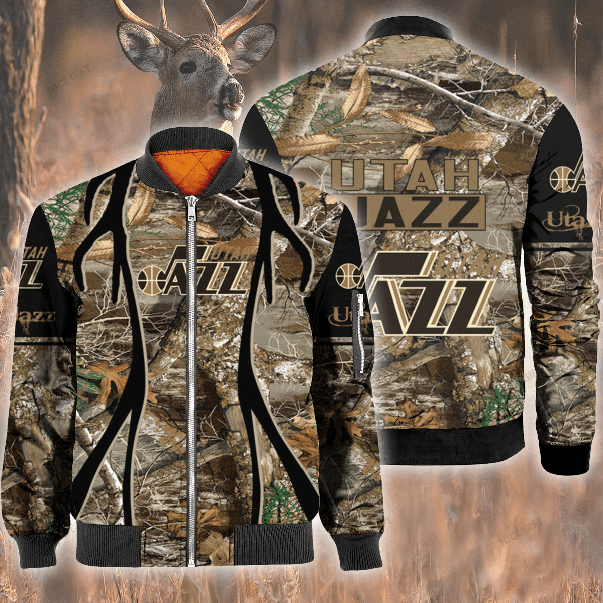 Nba Utah Jazz Hunting Bomber Jacket Nba Utah Jazz Hunting Bomber Jacket