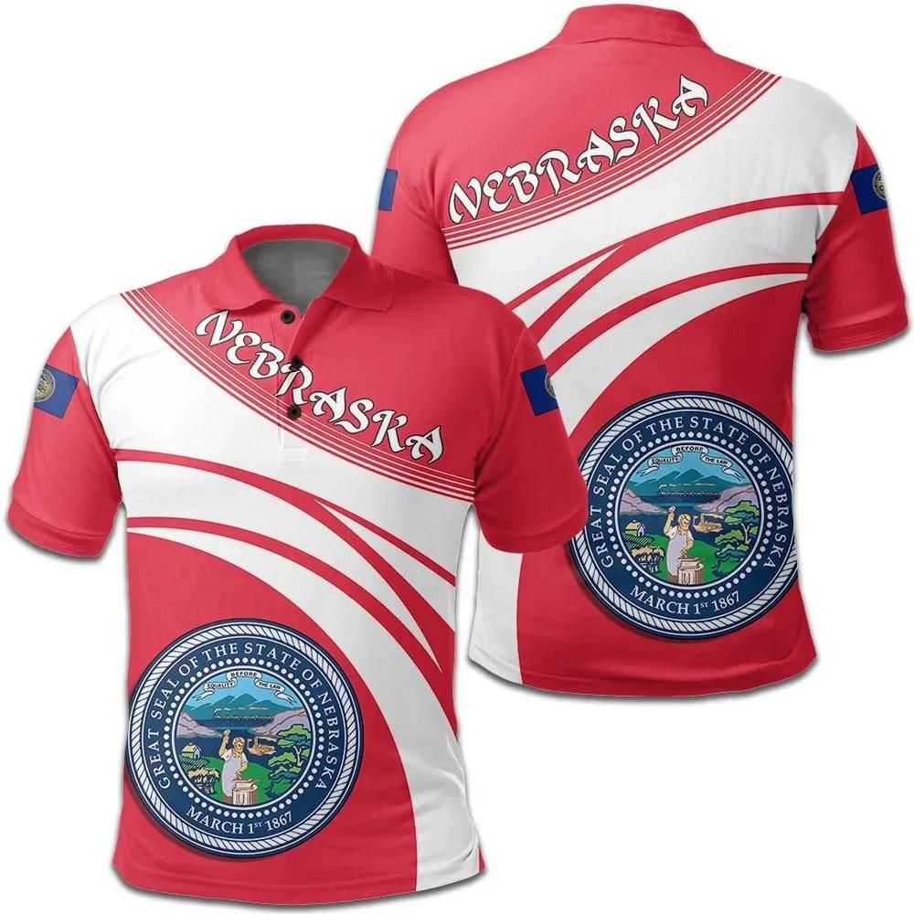 Nebraska Coat Of Arms Polo Shirt Cricket Style J5W Nebraska Coat Of Arms Polo Shirt Cricket Style J5W