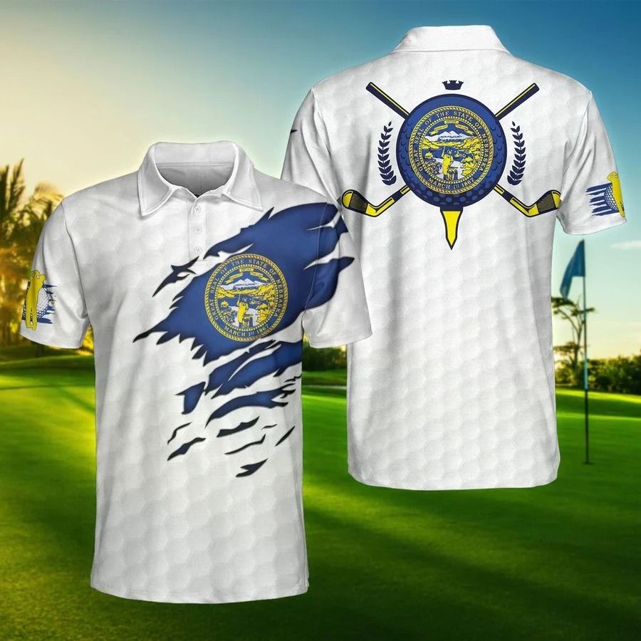 Nebraska flag golfer polo shirt Nebraska flag golfer polo shirt