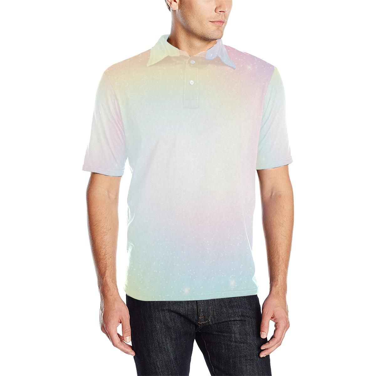 Nebula Pattern Print Design A02 Men Polo Shirt Nebula Pattern Print Design A02 Men Polo Shirt