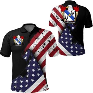 Needham USA Polo Shirt - Special Grunge Flag - American Family Crest A7