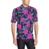 Neon Pink Hibiscus Pattern Print Design Hb015 Men Polo Shirt
