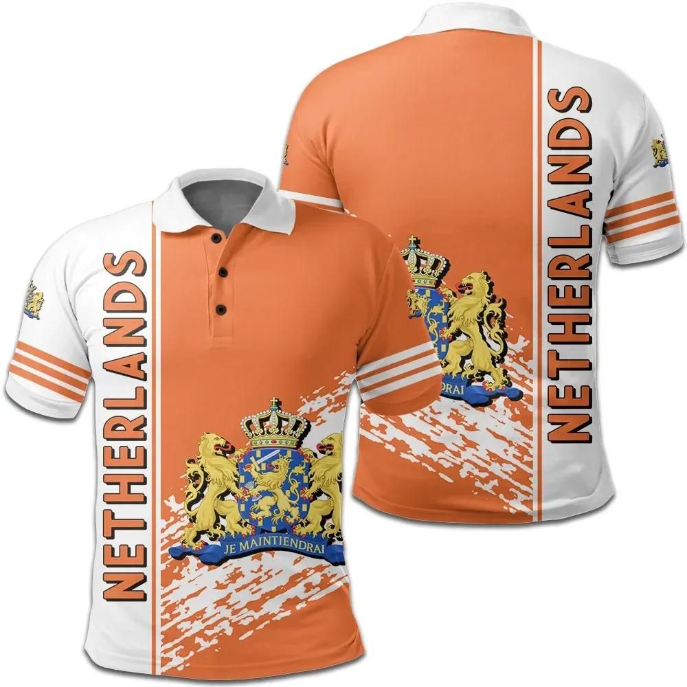Netherlands Coat Of Arms Polo Shirt Quarter Style J7 Netherlands Coat Of Arms Polo Shirt Quarter Style J7
