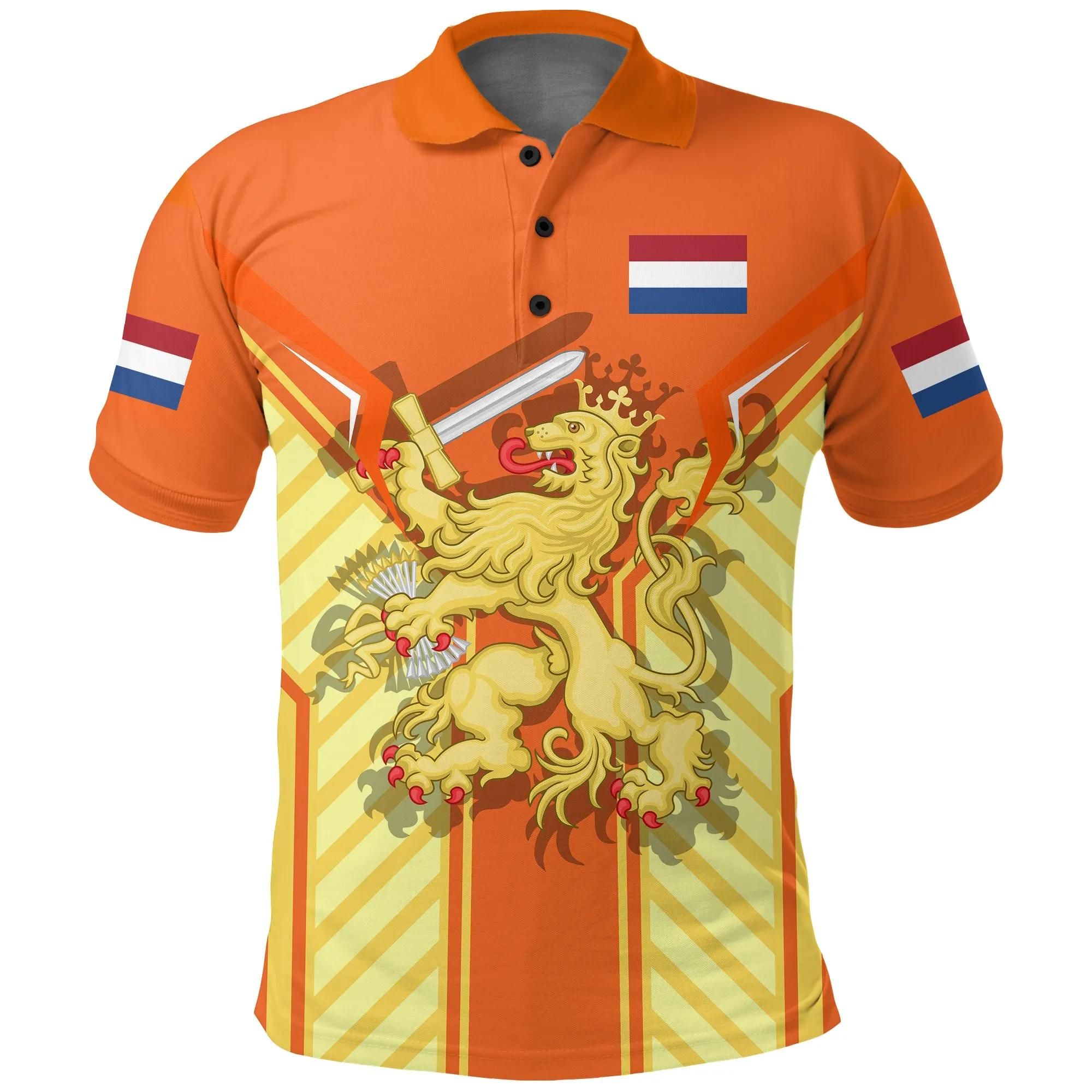 Netherlands Lion Coat Of Arms King's Day Polo Shirt A27 Netherlands Lion Coat Of Arms King's Day Polo Shirt A27