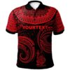 New Caledonia Custom Personalised Polo Shirt - Unique Serrated Texture Red - BN20