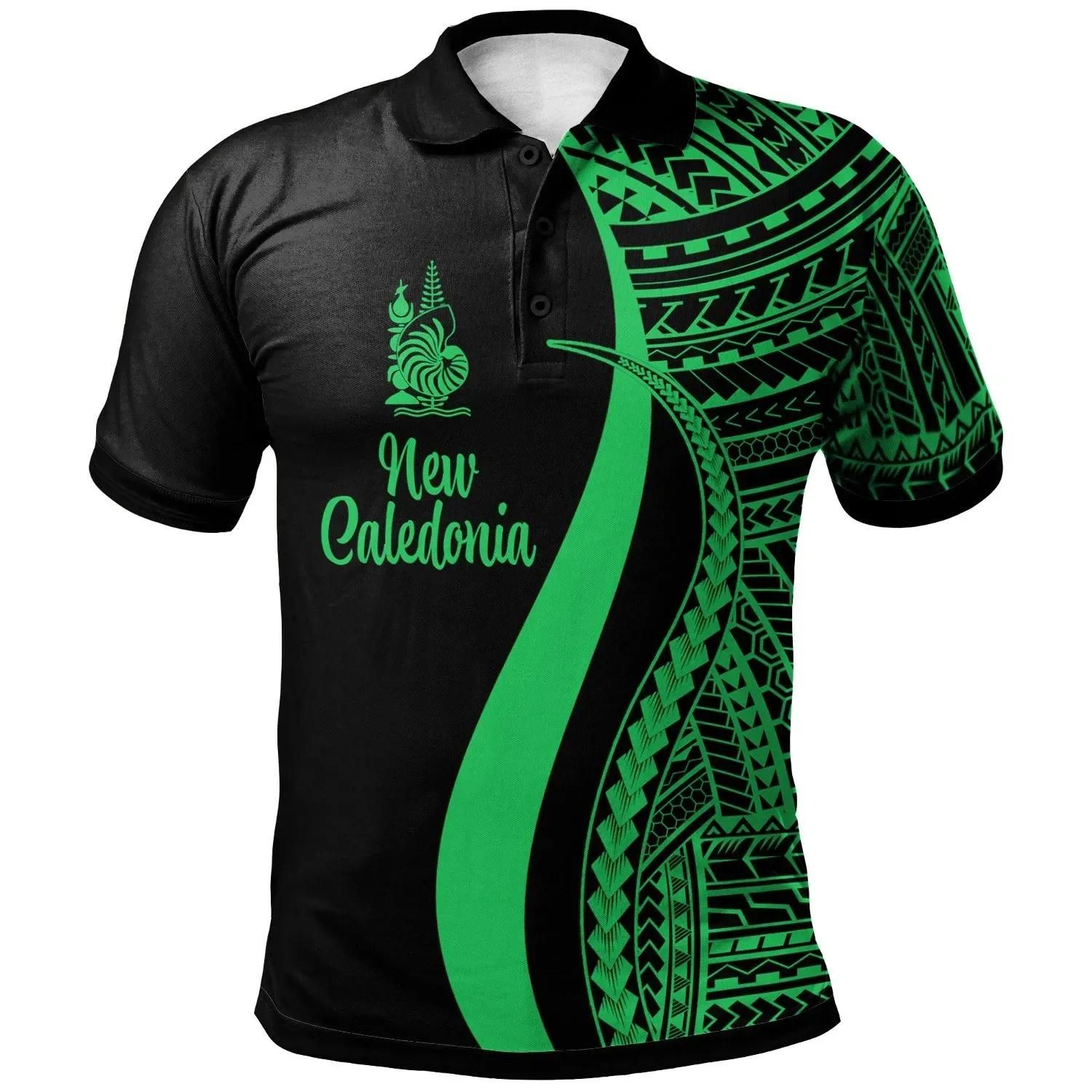 New Caledonia Polo Shirt Green - Polynesian Tentacle Tribal Pattern - BN11 New Caledonia Polo Shirt Green - Polynesian Tentacle Tribal Pattern - BN11