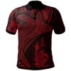 New Caledonia Polo Shirt - Humpback Whale & Coat of Arms Red - BN1922