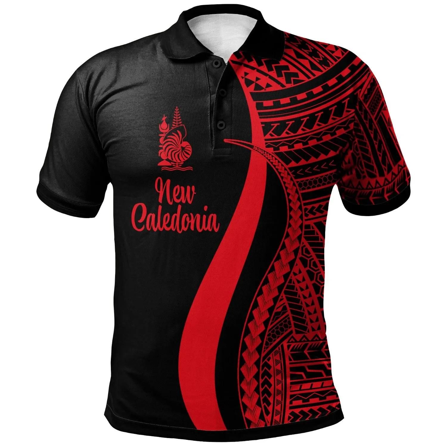 New Caledonia Polo Shirt Red - Polynesian Tentacle Tribal Pattern - BN11 New Caledonia Polo Shirt Red - Polynesian Tentacle Tribal Pattern - BN11