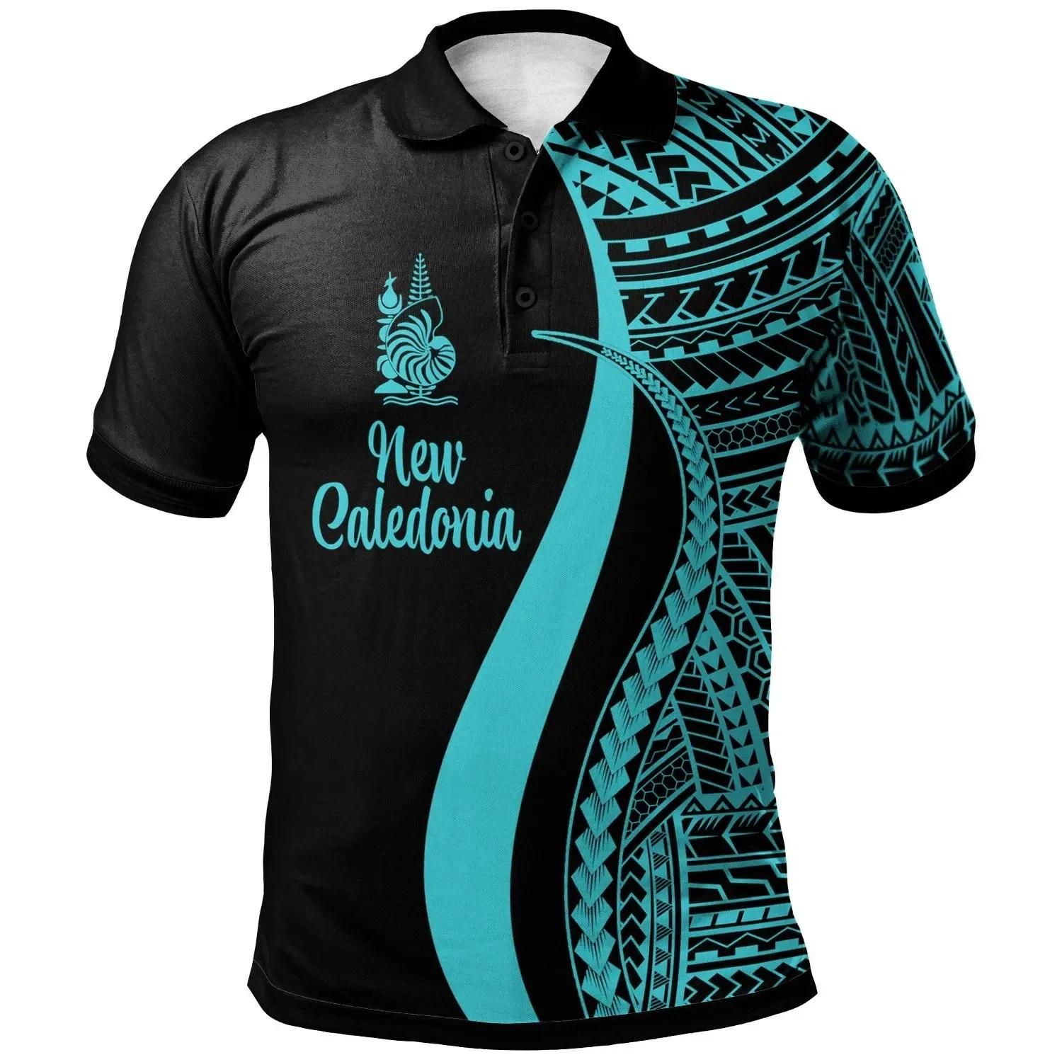 New Caledonia Polo Shirt Turquoise - Polynesian Tentacle Tribal Pattern - BN11 New Caledonia Polo Shirt Turquoise - Polynesian Tentacle Tribal Pattern - BN11