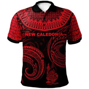 New Caledonia Polo Shirt - Unique Serrated Texture Red - BN20