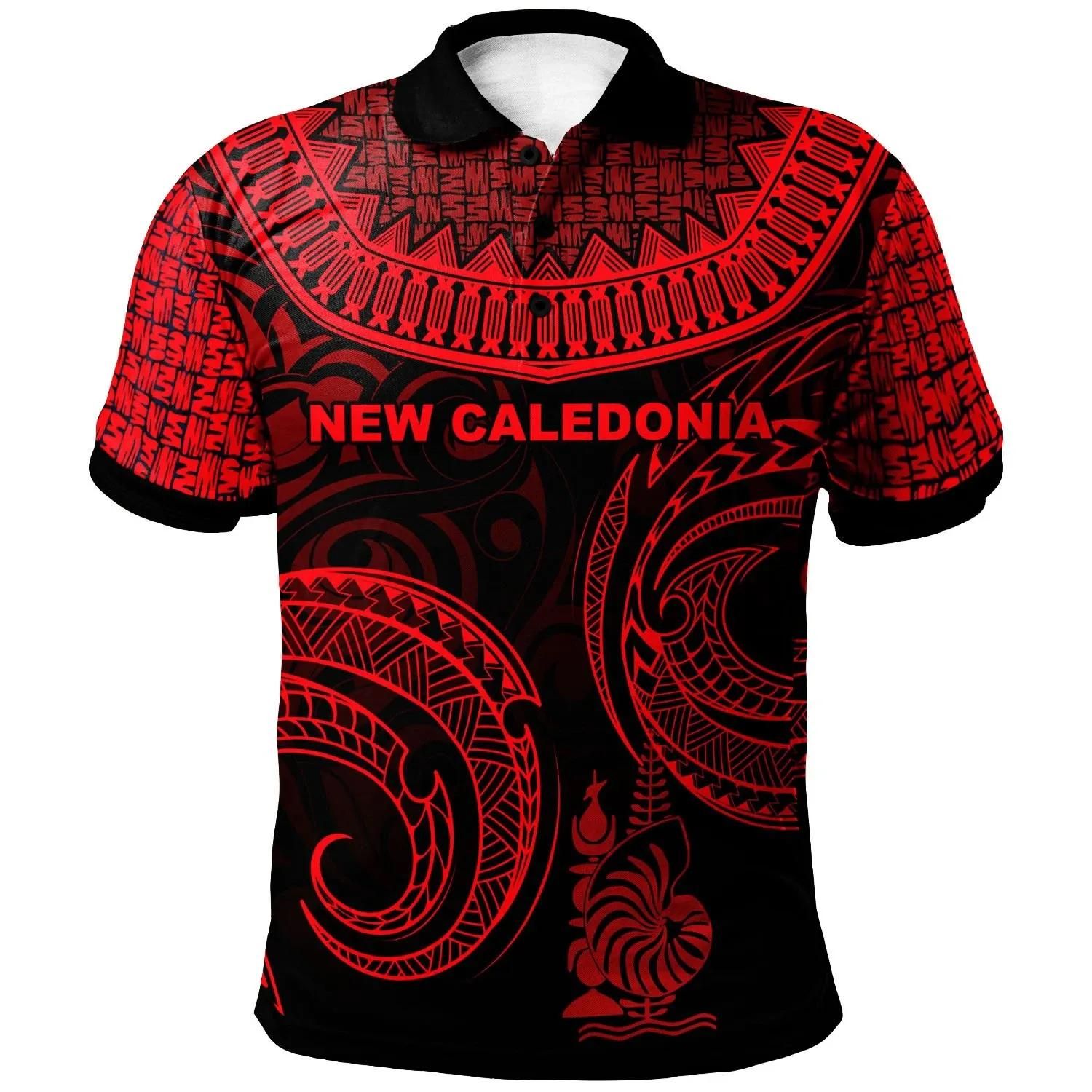 New Caledonia Polo Shirt - Unique Serrated Texture Red - BN20 New Caledonia Polo Shirt - Unique Serrated Texture Red - BN20
