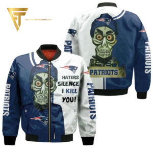 New England Patriots Haters Silence I Kill You Achmed Bomber Jacket