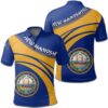 New Hampshire Coat Of Arms Polo Shirt Cricket Style J5W